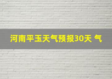 河南平玉天气预报30天 气